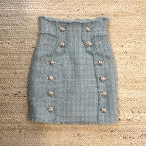 B A L M A I N  tweed high wasted skirt